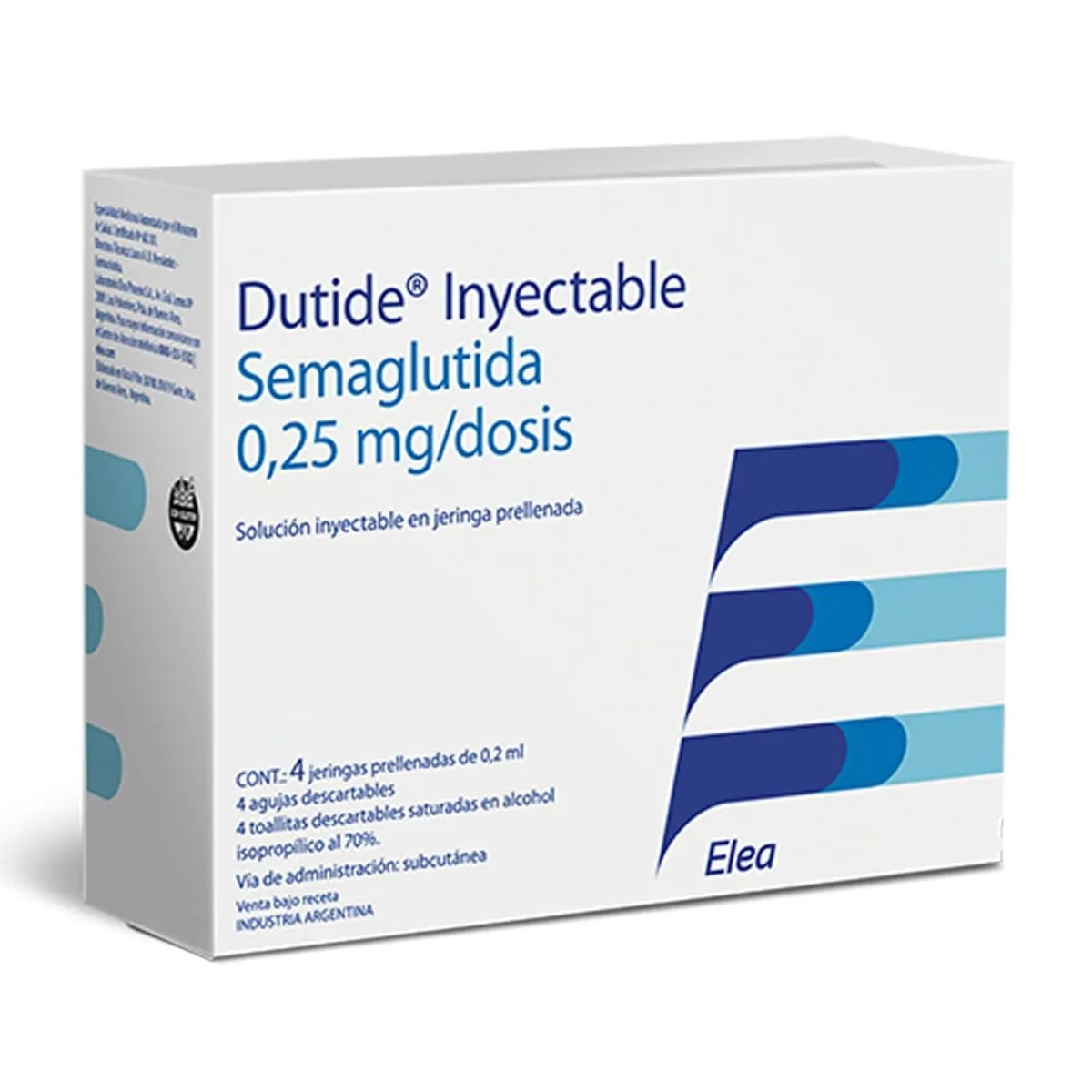 Dutide Semaglutida 0.25 mg Elea Phoenix Estuche Caja x 4 Jeringas Inyectables